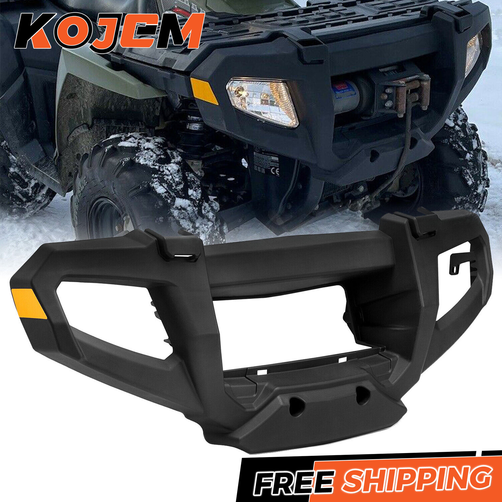 KOJEM Front Bumper for Polaris Sportsman 500 Touring Tractor 2005-10 Guard Black