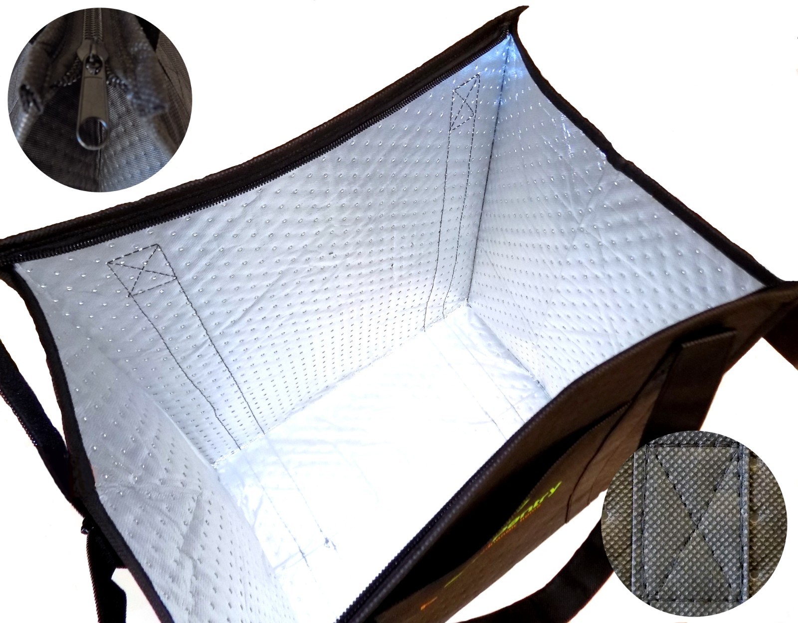 Set of 2 Insulated Reusable Grocery Shopping Bags, Large Food Delivery Tote Bags