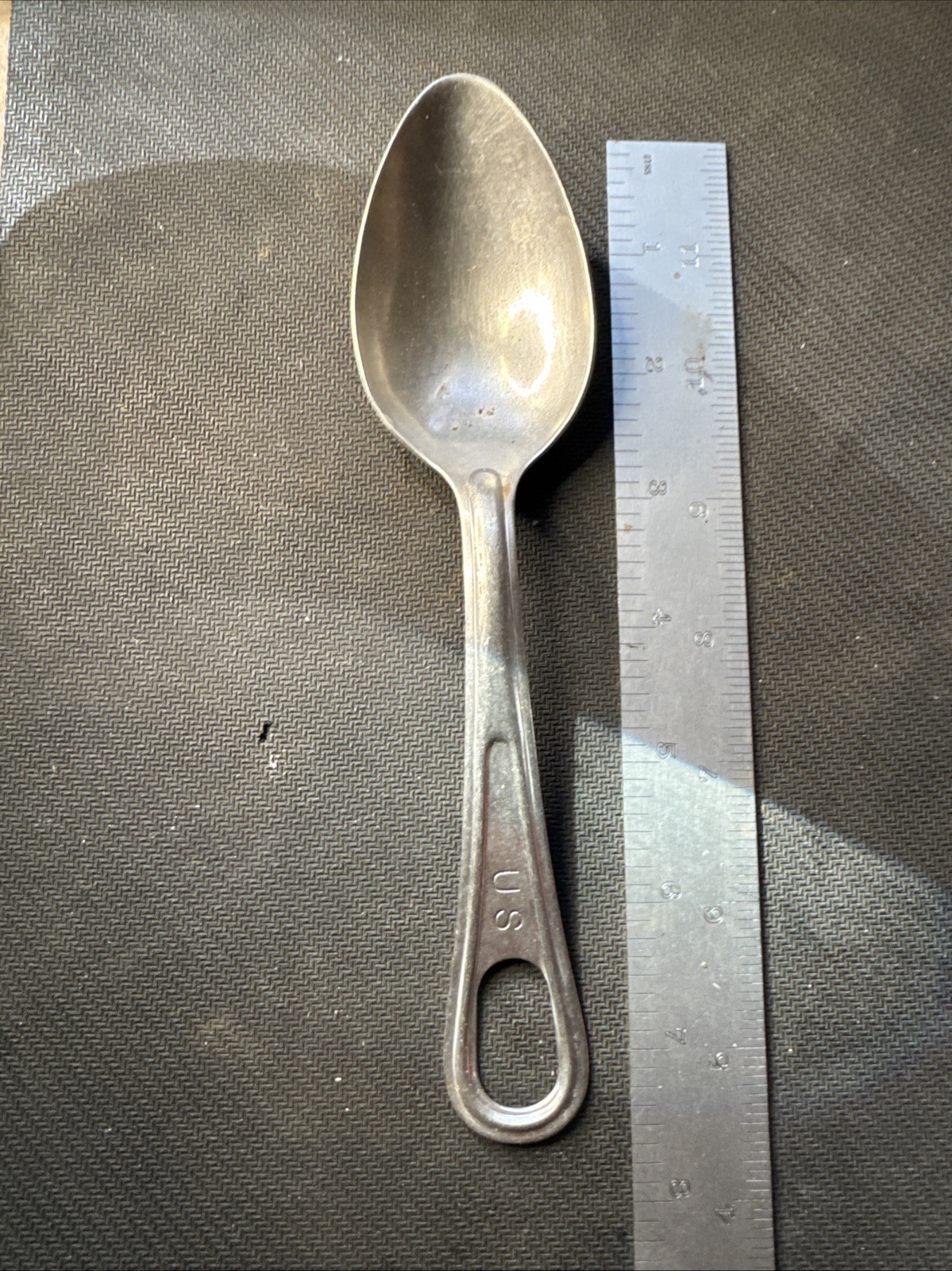 Vtg Utica Cut. Co. Us Army Mess Kit Spoon With Hole 7.5 " Long