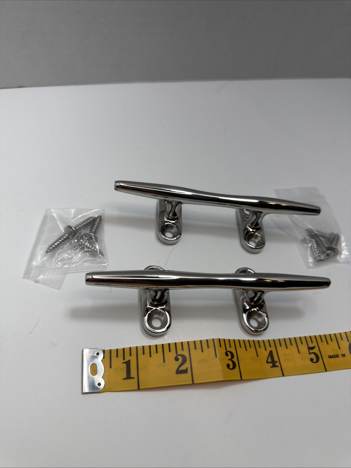 Stainless Steel (2) Boat Dock Cleats 5 Inch Silver Brand New