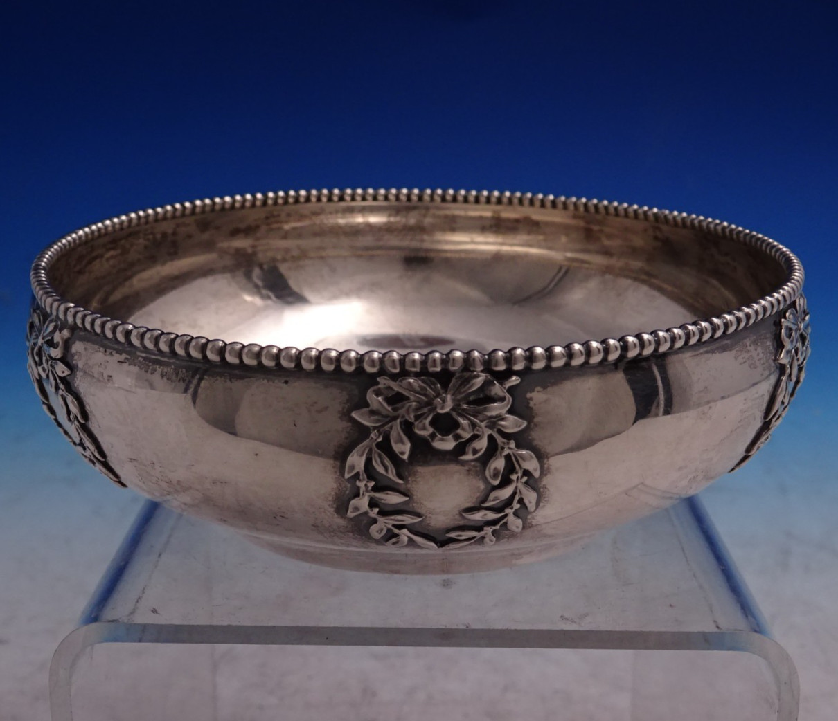 Napoleon by Shiebler Sterling Silver Master Nut Bowl with Beading #7532 (#8741)