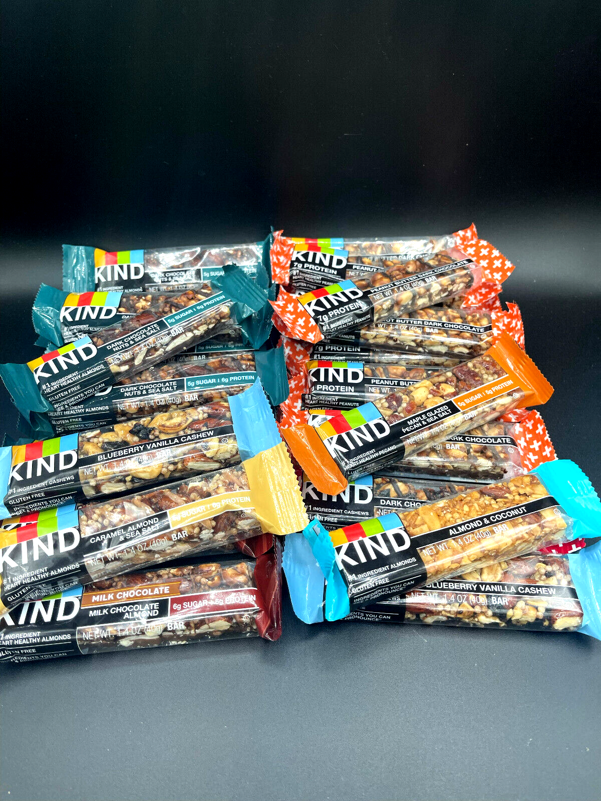 50 ASSORTED FLAVOR NUTS AND SEA SALT PLUS NUT+SEED KIND BARS- 3-8g Protein -