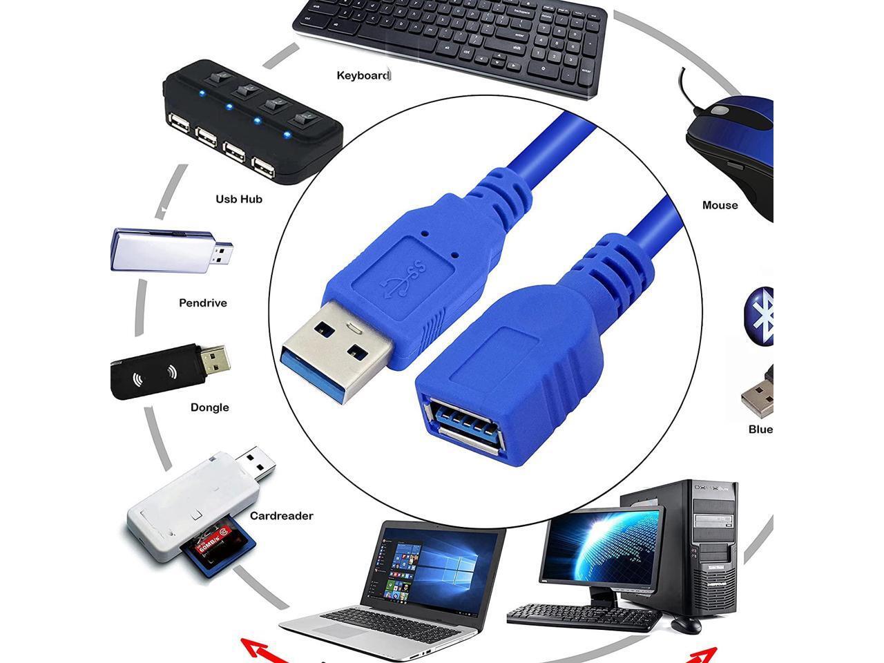 USB 3.0 Extension Cable High Speed Extender Cord Adapter Type A Male to Female