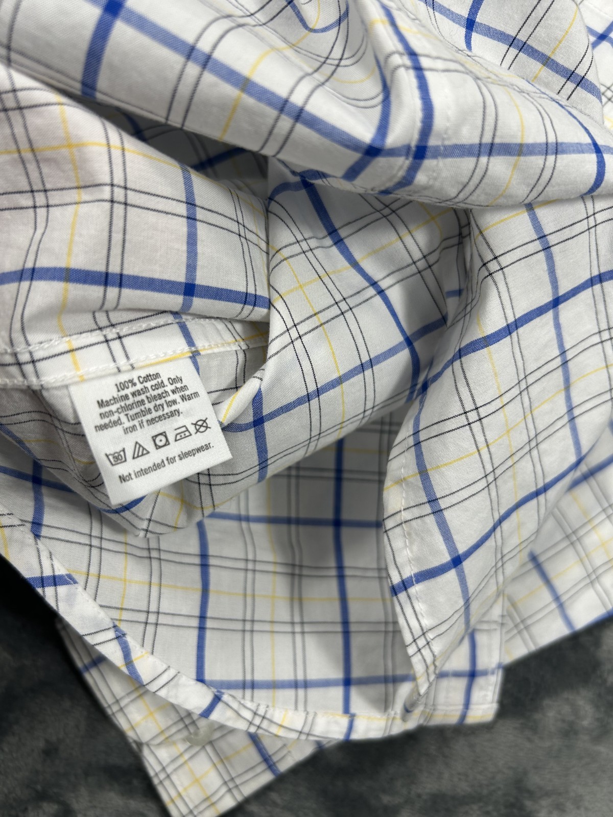 NWT Janie And Jack Button Up Long Sleeve Shirt Boys 5 Plaid Blue White Yellow