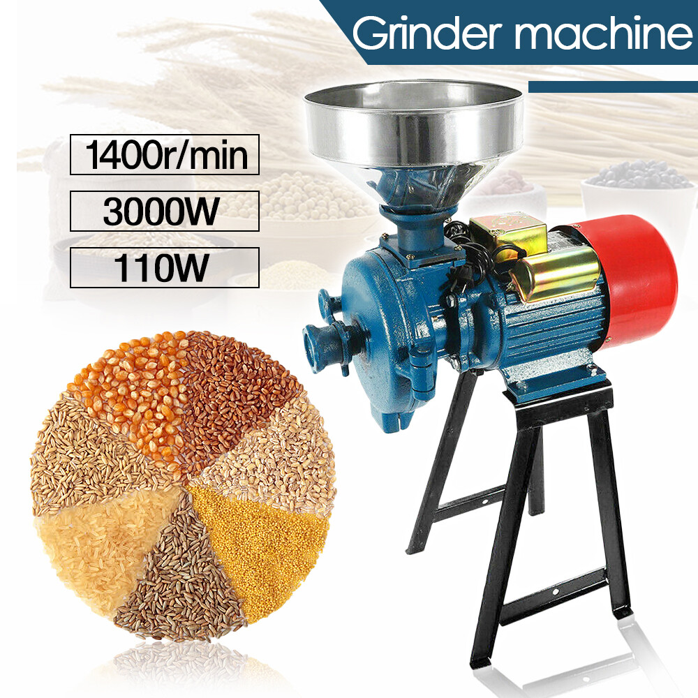 Electric Grinder Mill Grain Corn Wheat Feed/Flour Wet&Dry Cereal Machine 110V