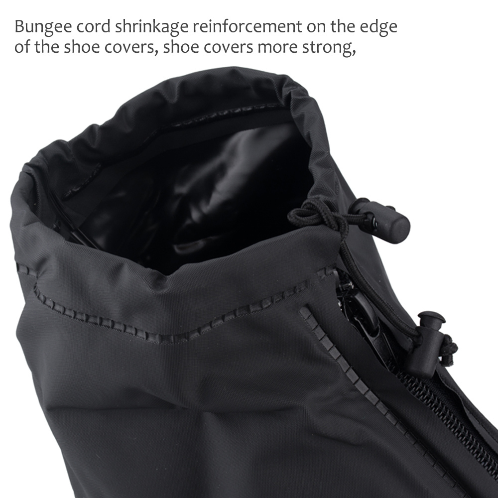 Reusable Rain Shoe Covers Bike Waterproof Zipper Overshoes Boots Gear Anti-Slip