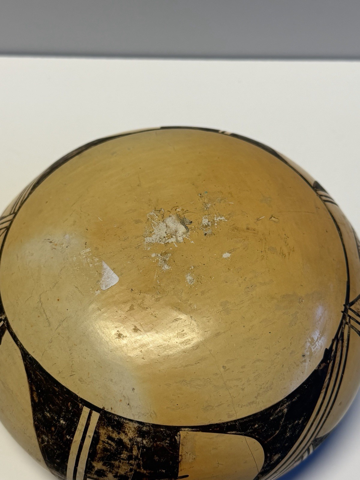 Antique Native American Indian Clay Pottery Old Hopi Bowl; Early 1900's