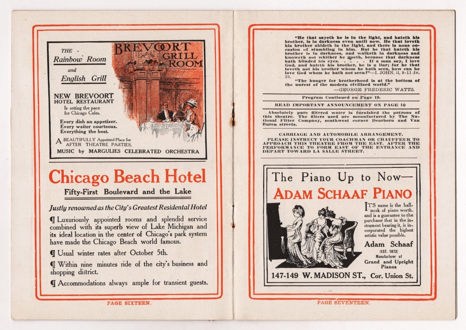 Tyrone Power Sr. "THE SERVANT IN THE HOUSE" Walter Hampden 1908 Chicago Program