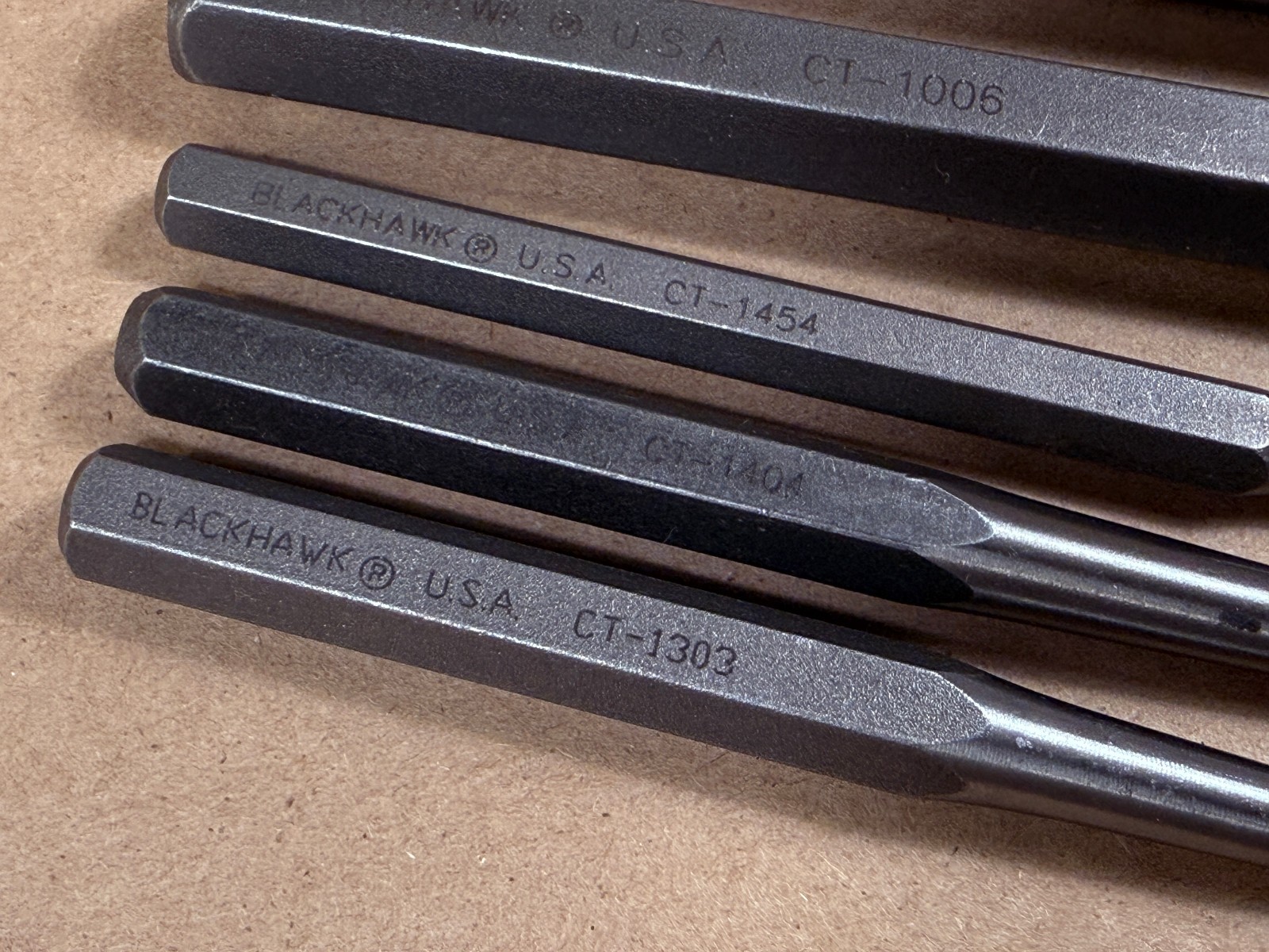 New - 5 Piece Blackhawk USA Aligning & Drive Punch Pin + Cold Chisels -FREE SHIP