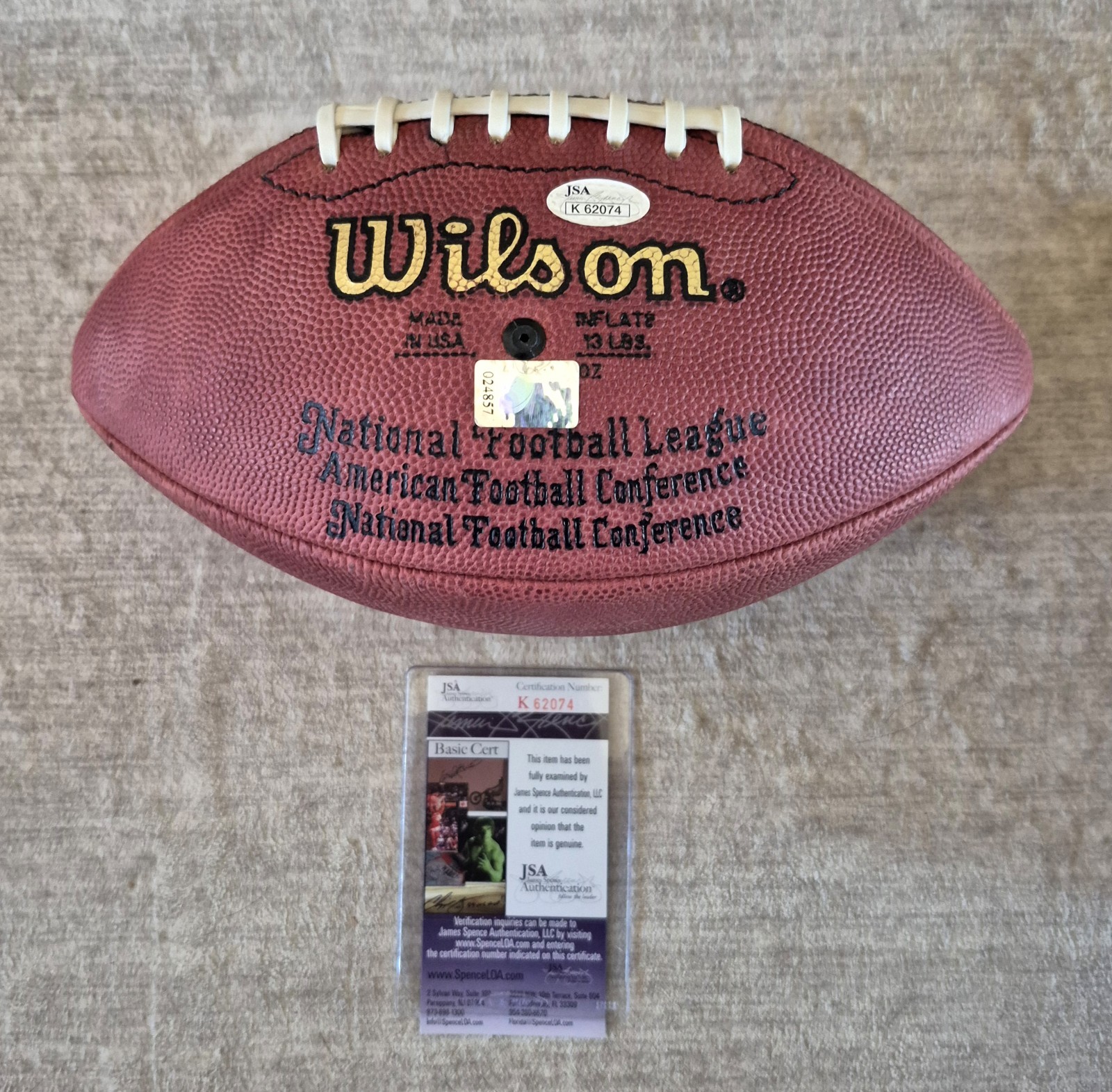 JOE MONTANA Signed Autographed Full Size Wilson Football JSA COA 49ers Chiefs