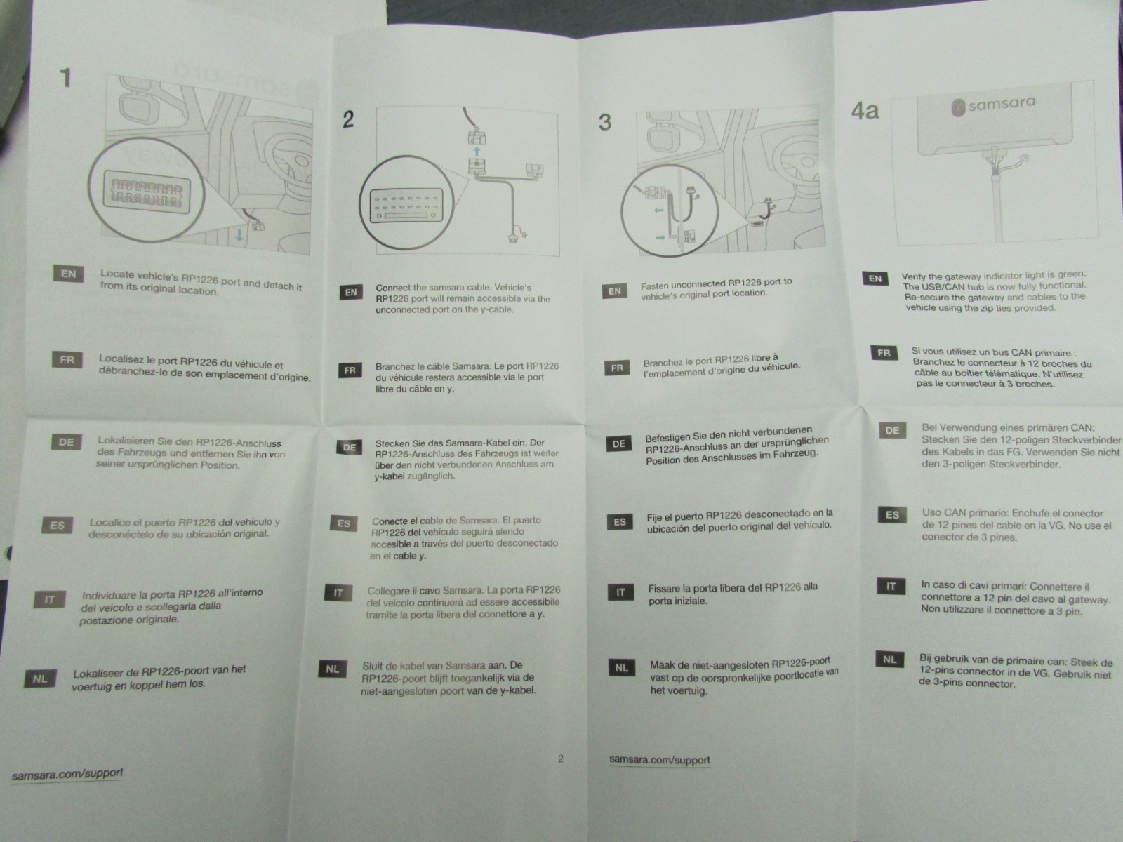 Samsara CBL-VG-B1226 / 030-0047-03 Vehicle Gateway Harness, Diagnostic Test GPS