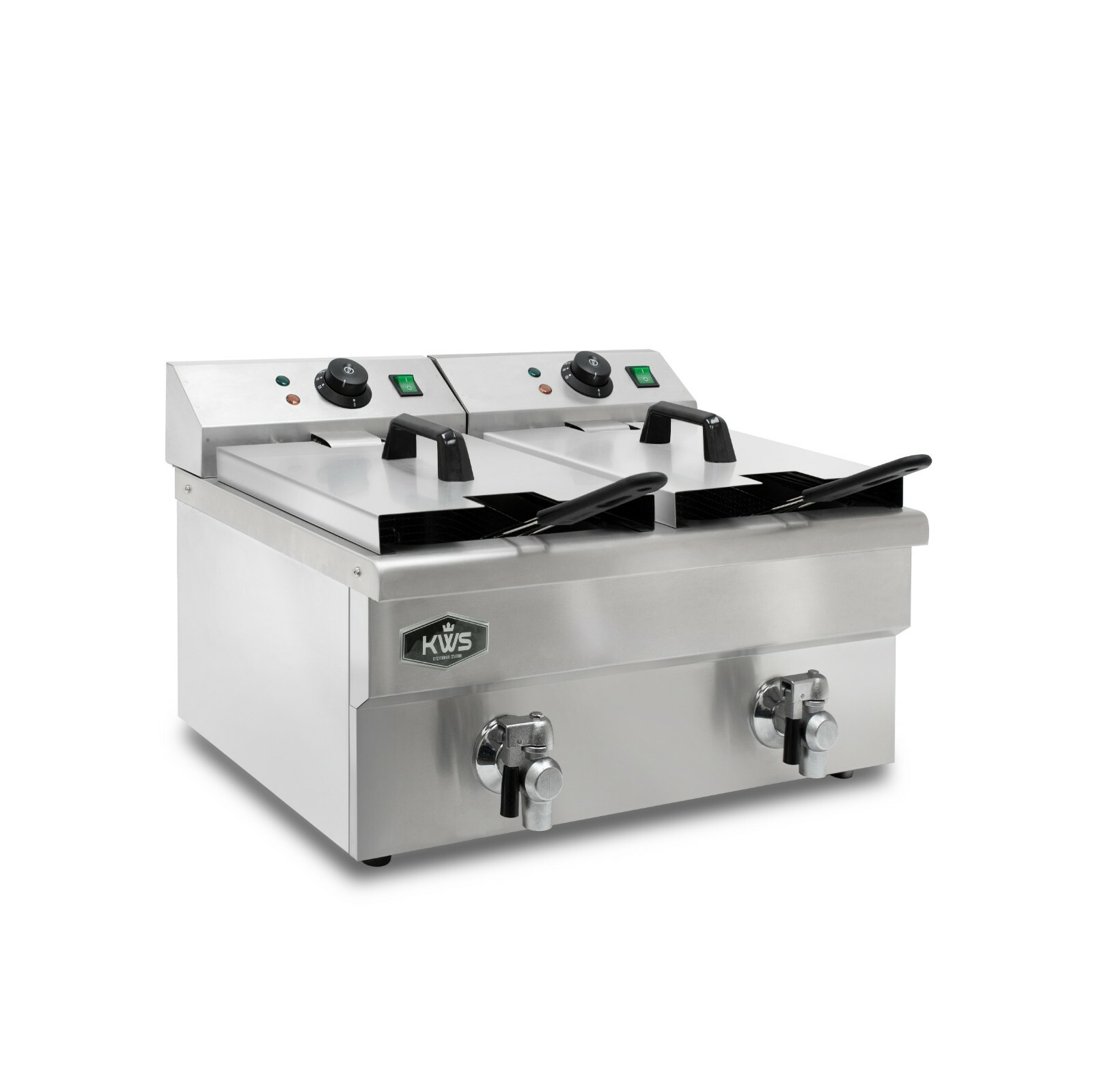 KWS DY-12 Commercial 3500W Electric Deep Fryer with Faucet Drain Valve System