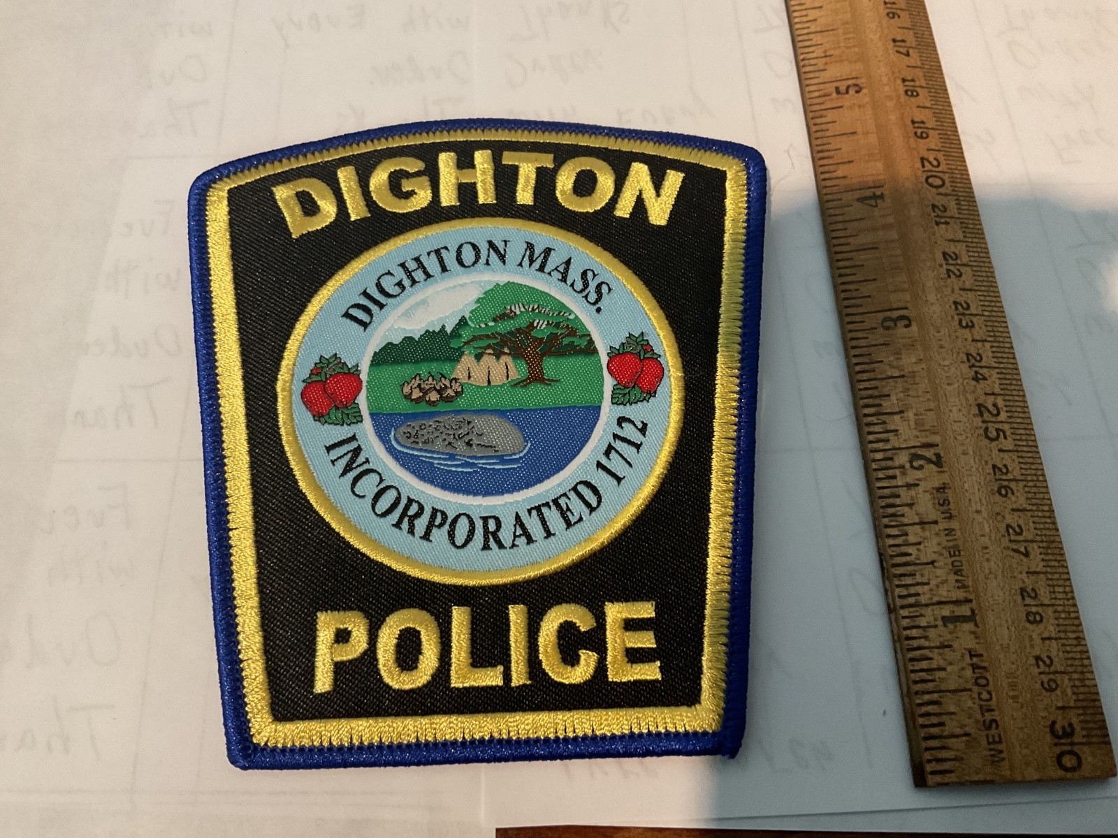 Dighton Police Massachusetts collectable Patch Set 4 pieces full Size New