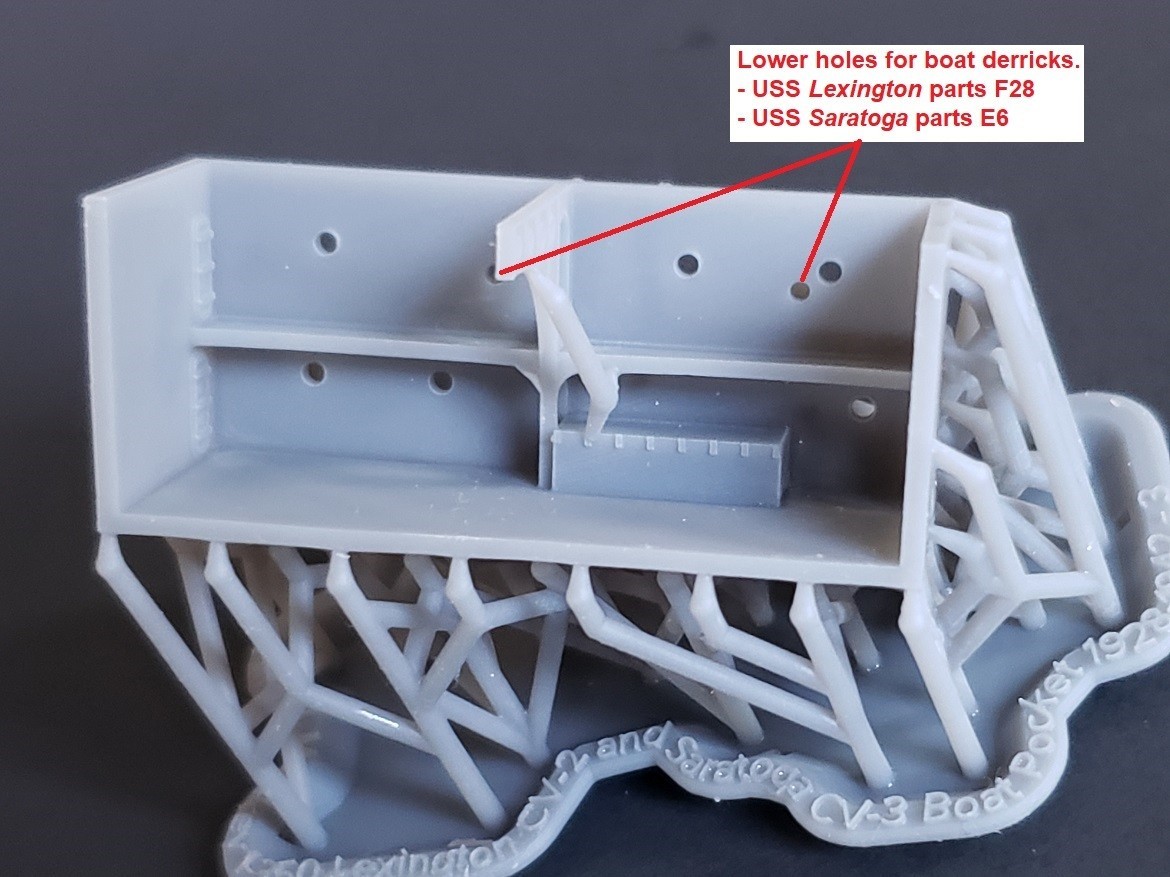 1/350 USS Lexington CV-2 and USS Saratoga CV-3 boat pockets, 1928-1942