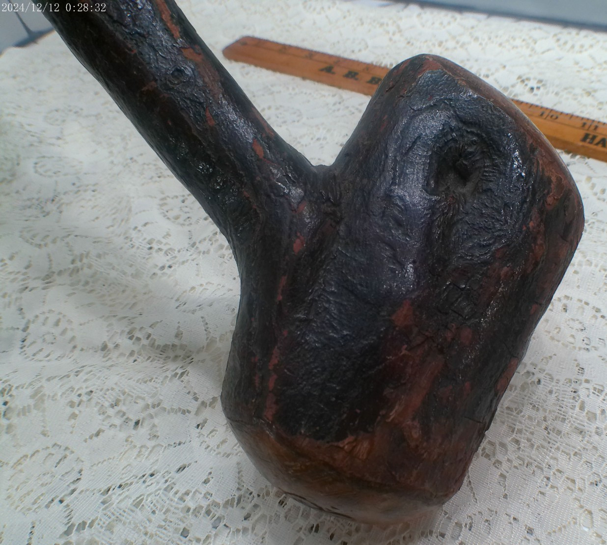 Antique 1700s ROOT MALLET INCREDIBLE FORM Sculptural Primitive Weapon Tool