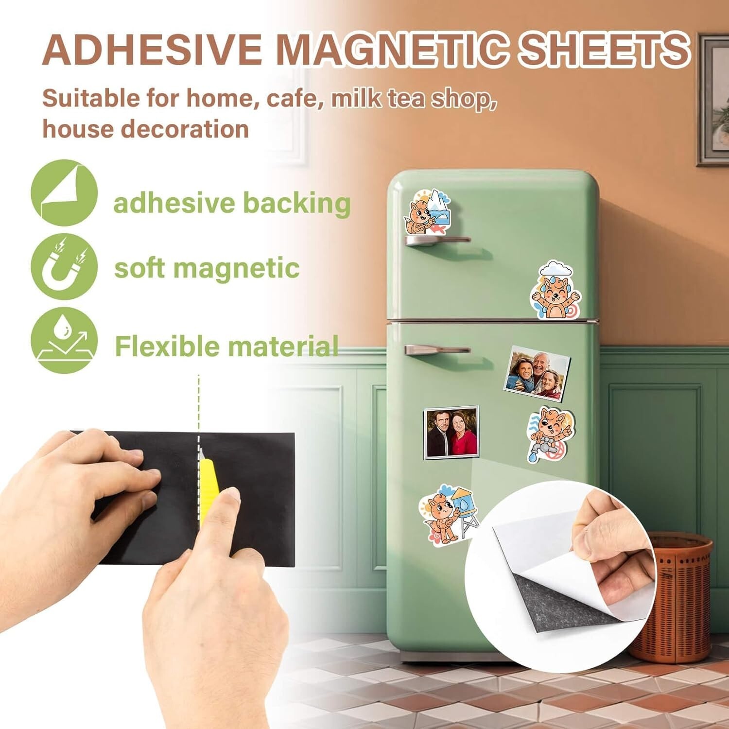 New Magnetic Adhesive Sheets - Self-Adhesive Magnetic Paper Magnet Sheet, 10PSC