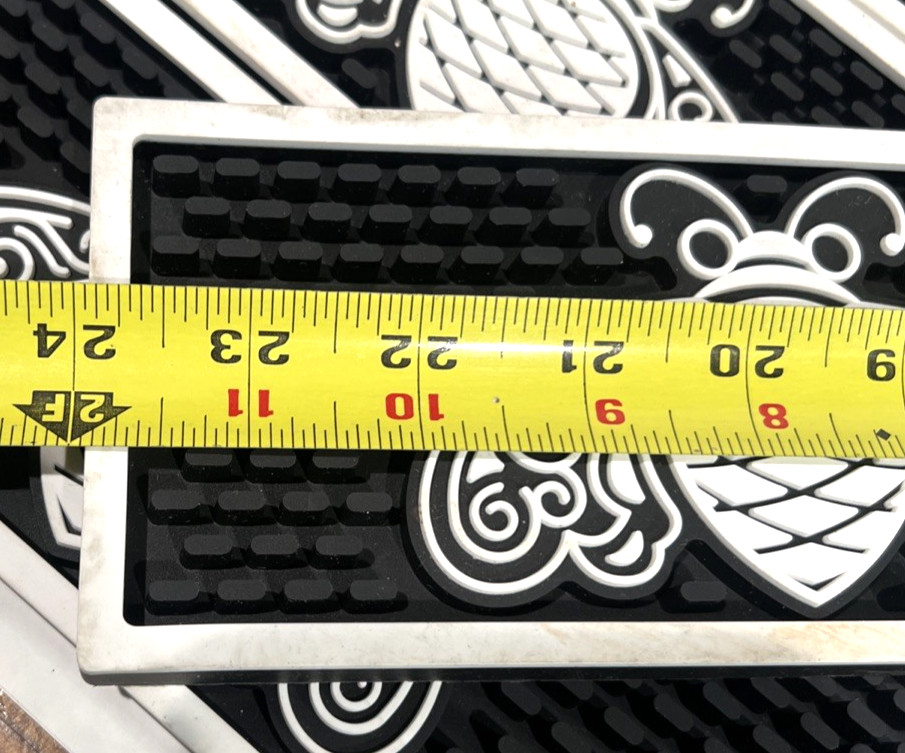 Patron Tequila Bar Mar Rubber Black/White 24"x3"