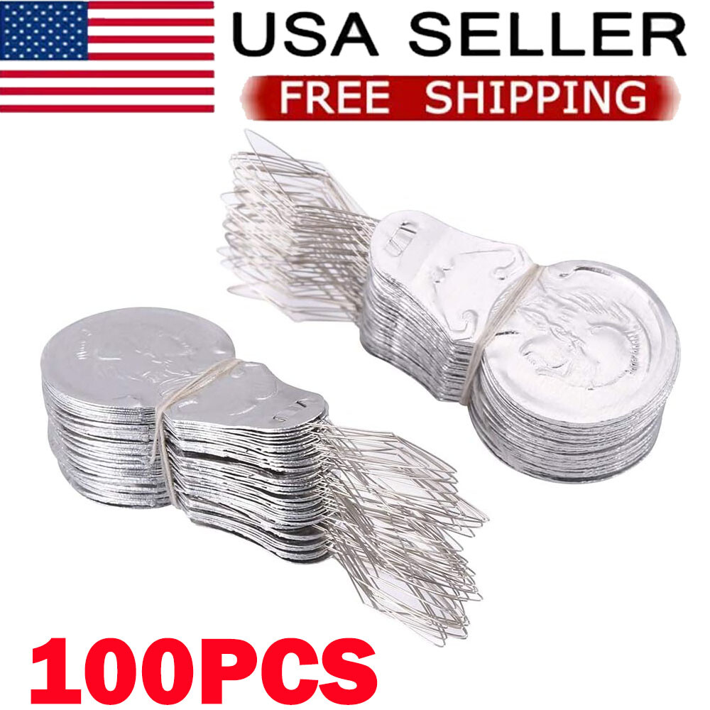 100x Metal Wire Needle Threader Silver Hand Sewing Stitch Insertion Tool 1.7" US