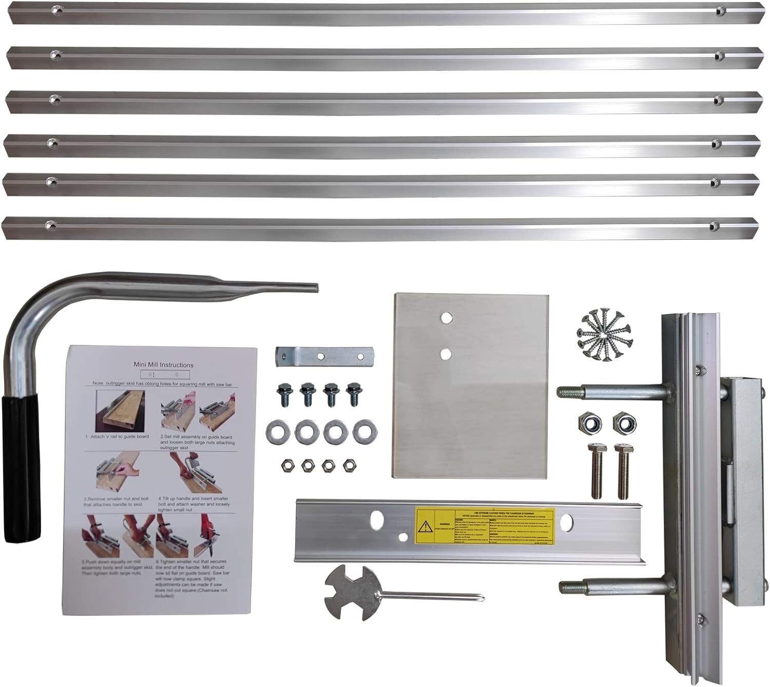Portable Chainsaw Edging Sawmill G555B - 24" V-Rail Tool for 16-36" Chainsaw