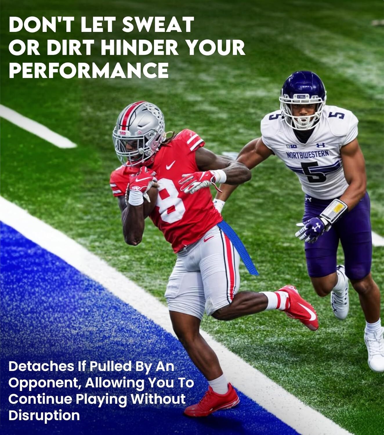 Exxact Sports Streamer Football Towel with Hook & Loop Fastener,Ultra Thin Towel