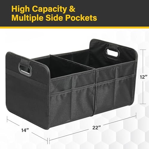 Trunk Organizer for Car/SUV/Truck, Collapsiblement 1 Pack Black New 2 Compart