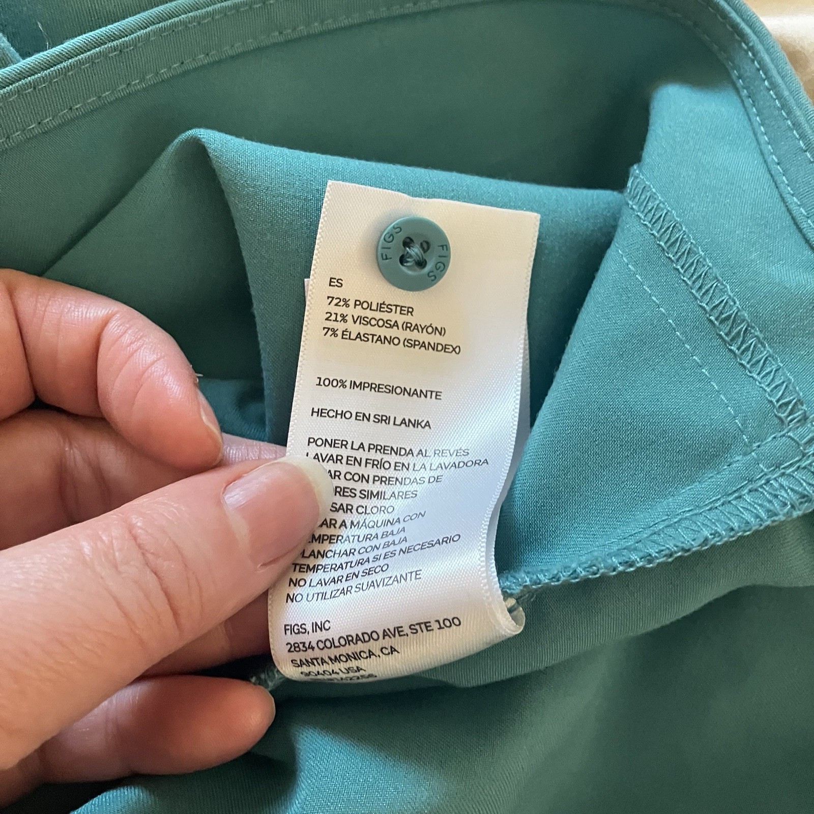 Figs Rafaela Size Medium Oversized Scrub Top Sleeveless Green Marine Cactus