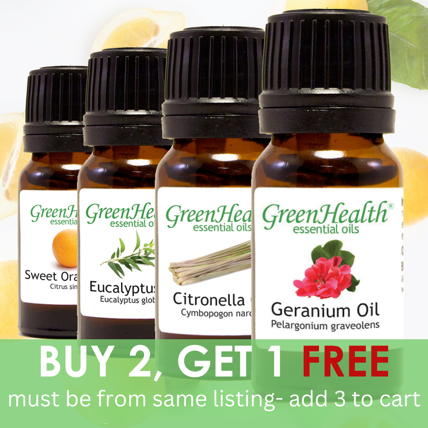 Essential Oils 10 ml - Pure & Natural - 50+ Popular Oils - GreenHealth