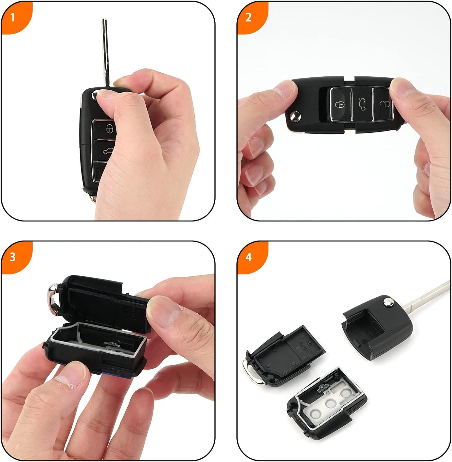 2 Pack Remote Fake Car Key Secret Safe, Portable Secret Hidden Pill Container,