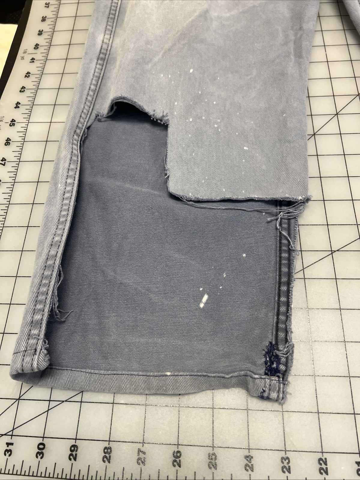 Repro 19th Century Men's 'Veteran' Condition Denim Fall-Front Trousers, SZ 42"