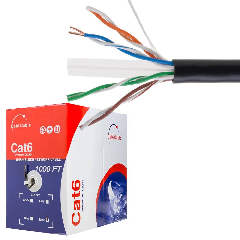 CAT5E CAT6 Cable 500FT 1000FT UTP Solid Network Ethernet CAT5 Bulk Wire RJ45 Lan