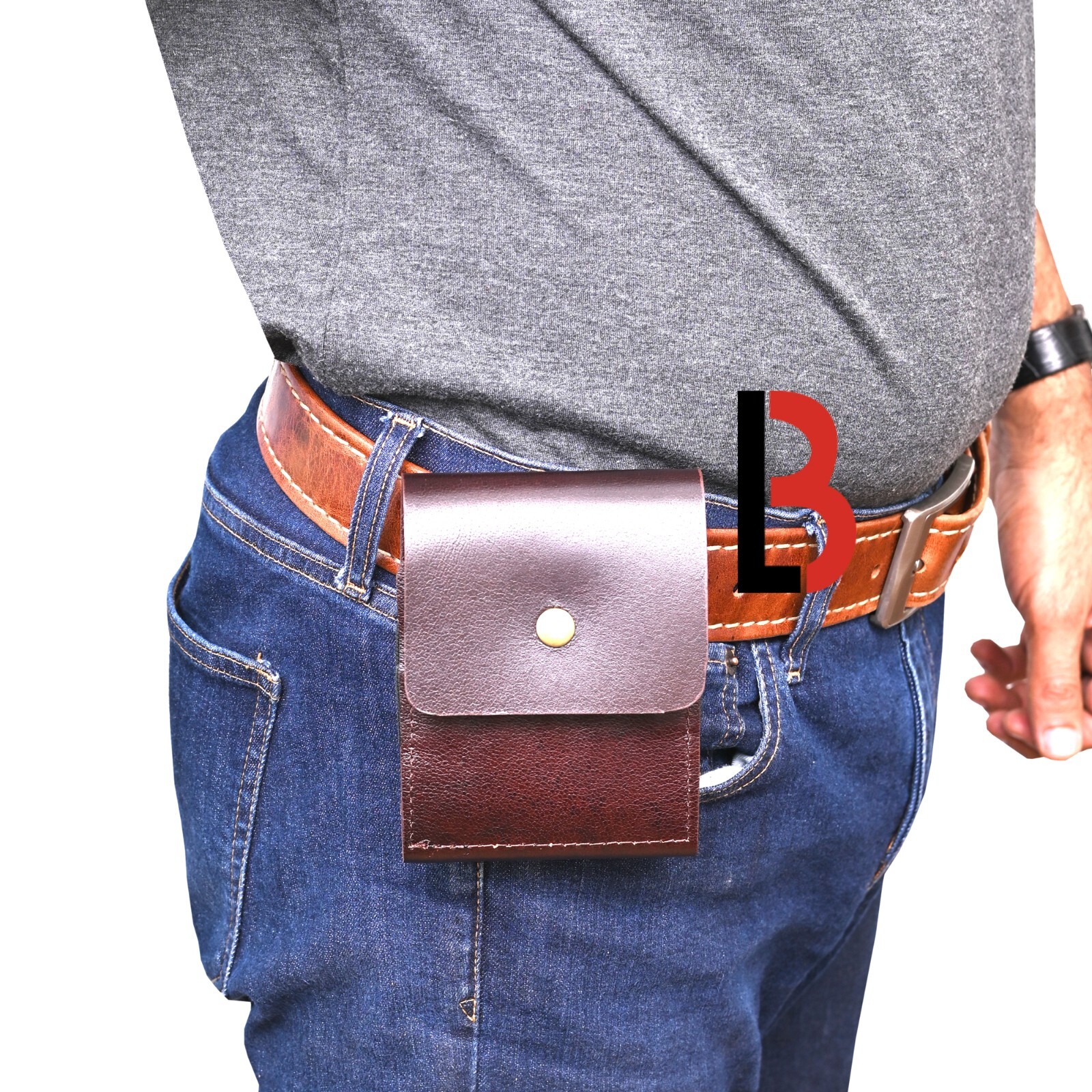 Cow Leather Folding Rifle Cartridge Holder Ammo Wallet Pouch with Elastic Loops