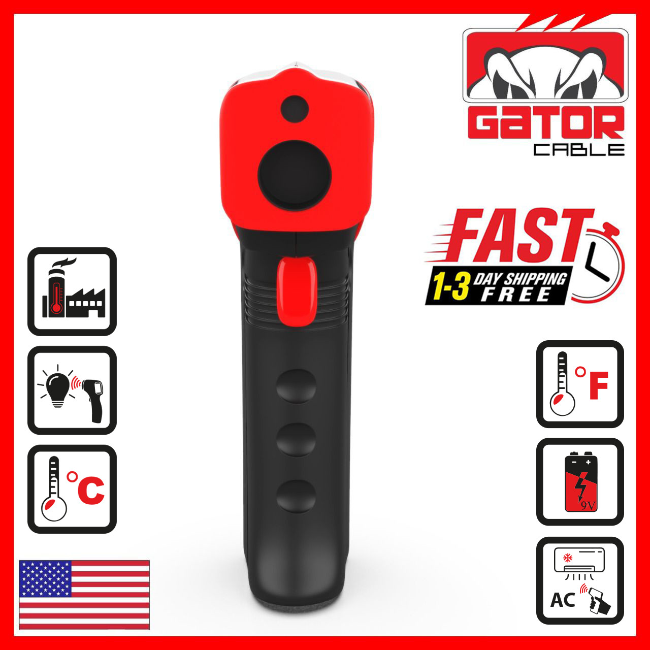 Infrared Laser Thermometer Gun No-Contact Digital Temperature Measurement Tester