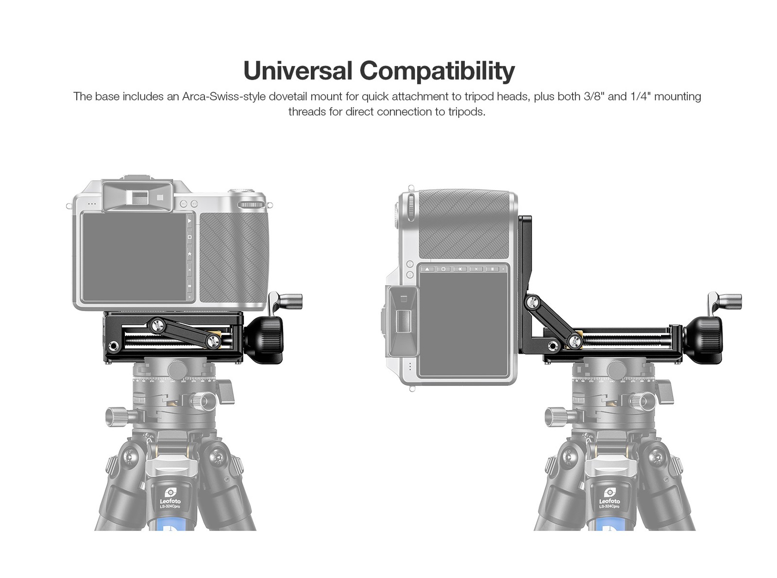 Leofoto BVL-02 Tilt Adapter with Crank Handle-Arca Compatible