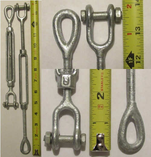 Batting Cage Cable Suspension Kits Indoor Outdoor 45' to 75' Installation Kit