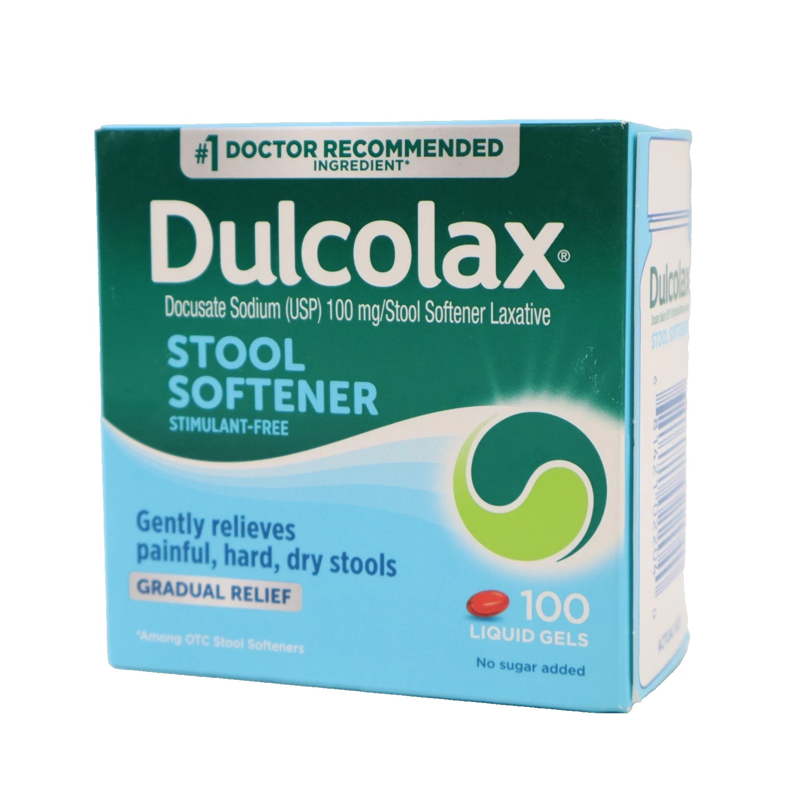Dulcolax Stool Softener Laxative Liquid Gel Capsules 100 mg 100ct Exp 2027+