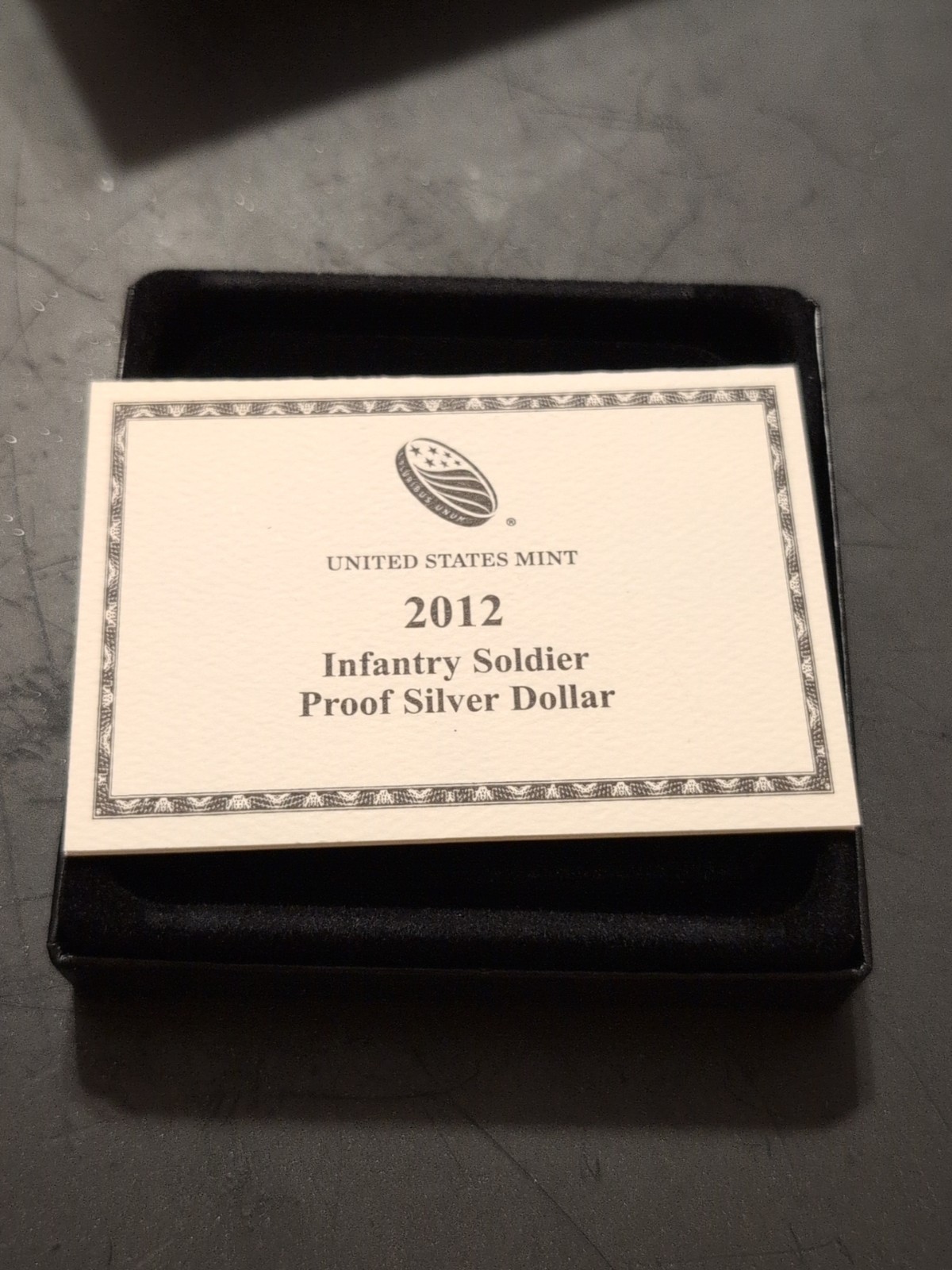 2012-W Infantry Soldier Defenders of Freedom Proof Silver Dollar OGP COA