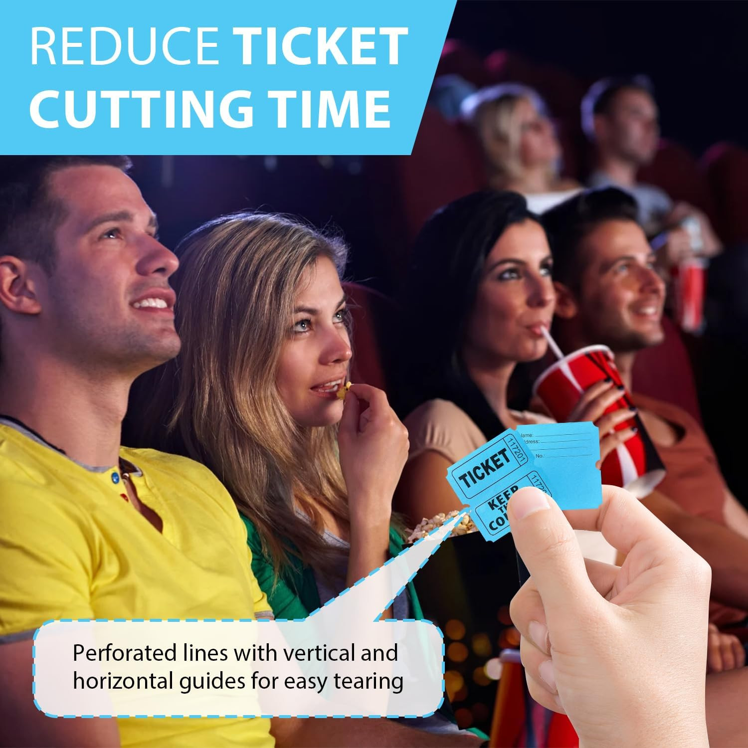 200PCS Double Roll Raffle Tickets-50/50 Raffle Tickets with Perforated Lines and