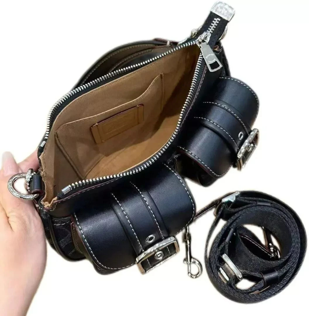 COACH CQ184 Ashton Baguette Signature Denim Handbag Shoulder Bag Women BRAND NEW