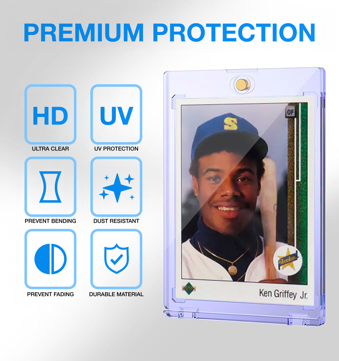 25 Pack Magnetic Trading Sports Card Holders 130pt One-Touch Hard UV Protection