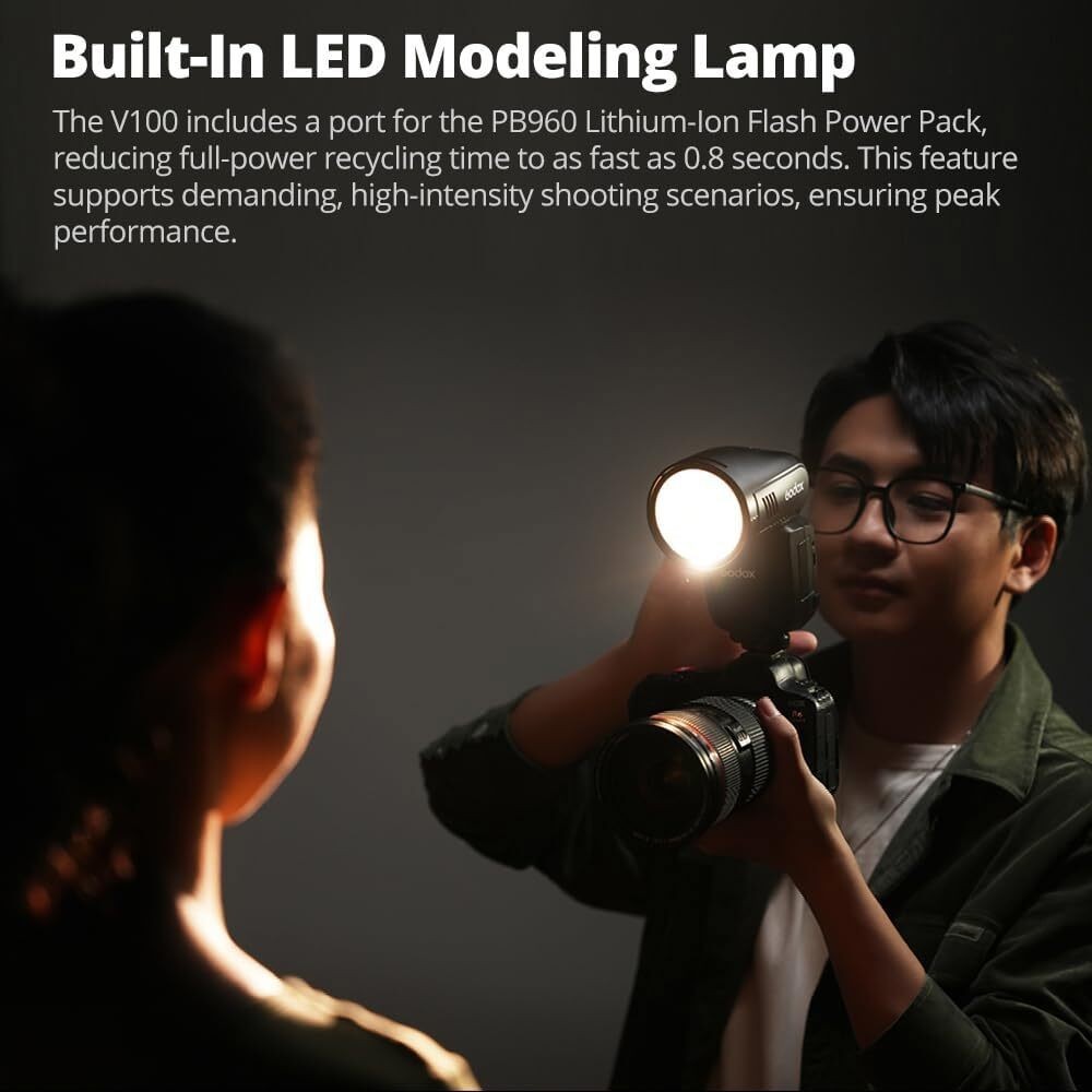 Godox V100C V100-C 2.4G TTL Round Head Camera Flash Speedlite for Canon Cameras