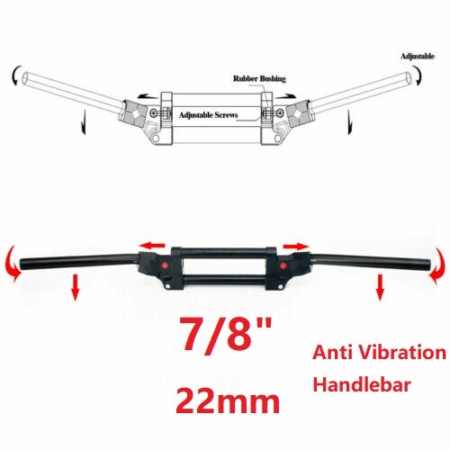 7/8" 22mm Adjustable Anti Vibration Handlebars For Yamaha Banshee YFZ350 YFZ450R