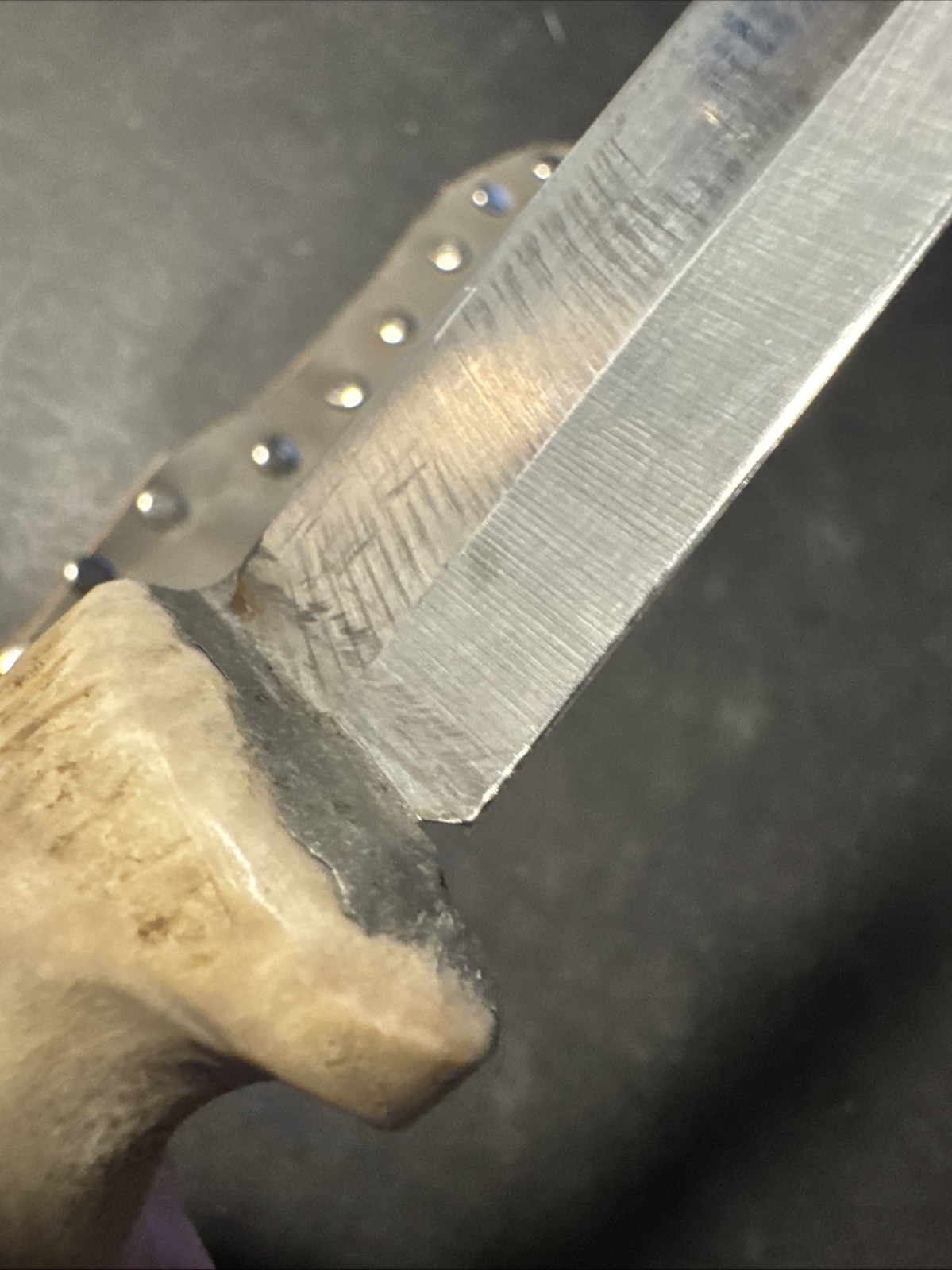 Vintage Bone Handle Antler Knife Stag Silver 6” Blade