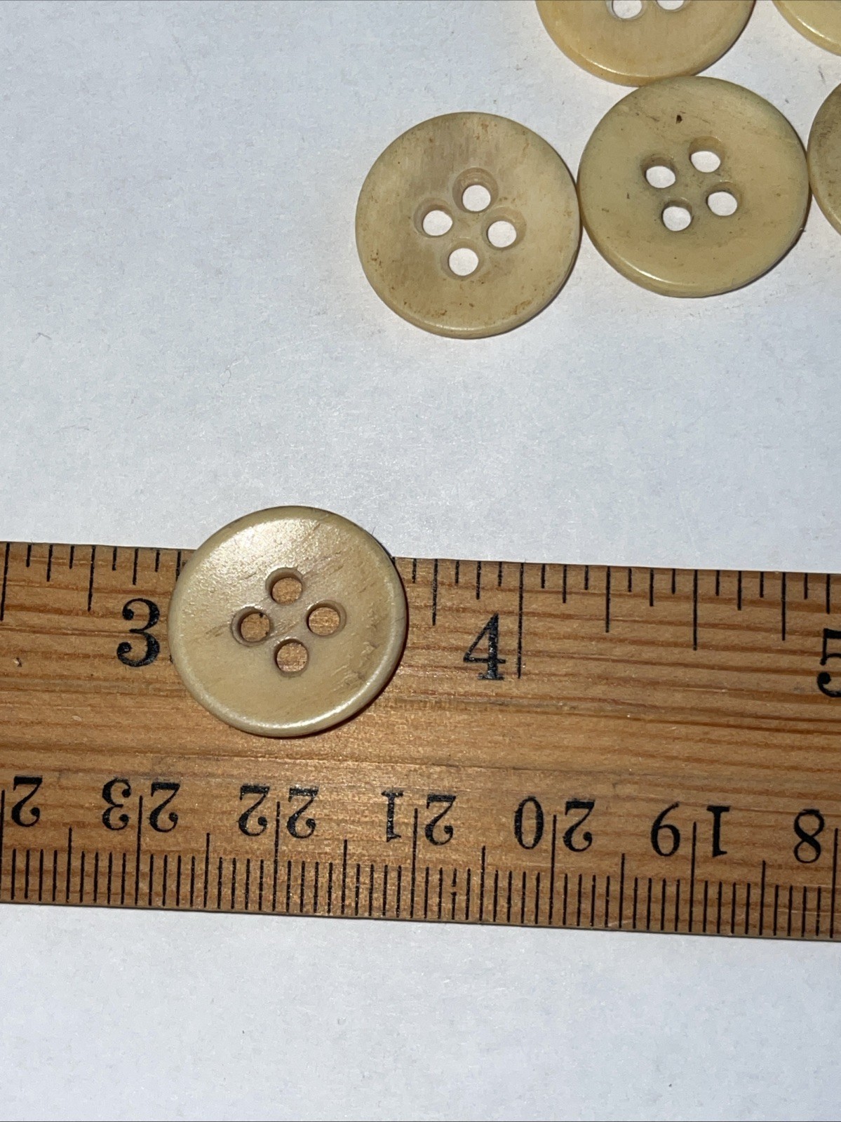 Set Of 6 bone civil war reenactment 4 hole Scooped Front buttons Approx 11/16”