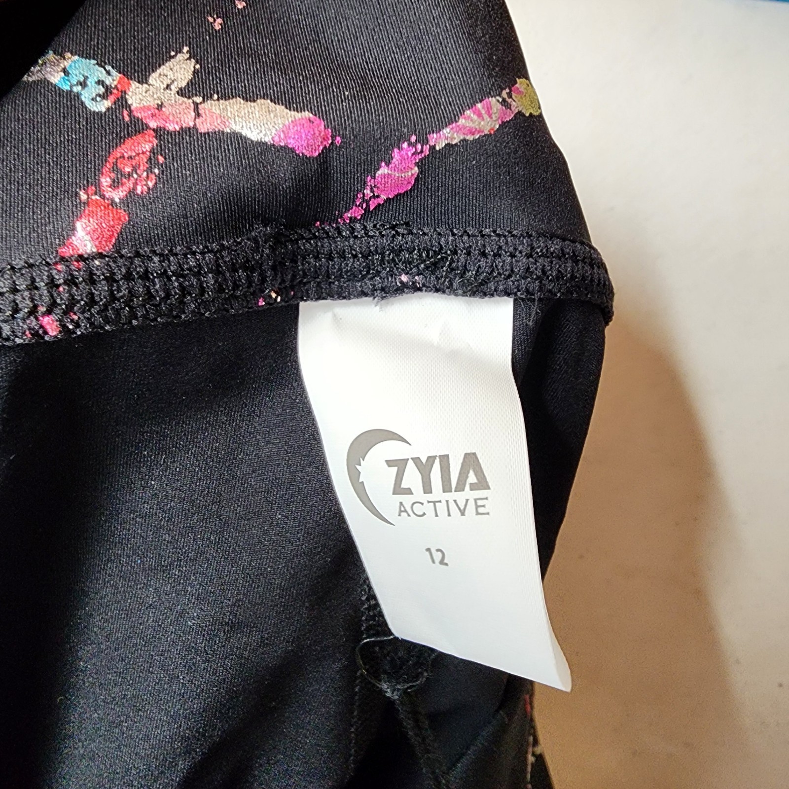 Zyia Active Leggings Size 12 Yoga Running Metallic Colorful High Waist Gym Walk