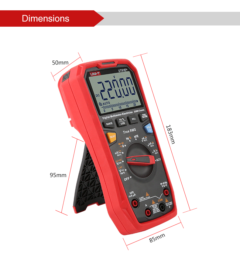 UNI-T TRUE RMS Multimeter Digital AC DC Amp Voltmeter LPF Cap Freq Tester UT61E+