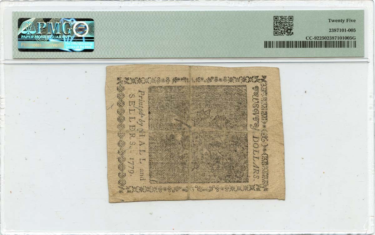 1779 January 14, $20 Continental Currency FR#CC-92 PMG VF25 GCC Gold