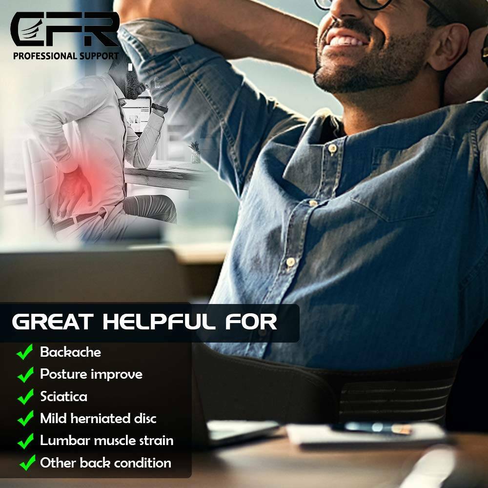 Lumbar Support Lower Waist Back Belt Brace Pain Relief Sciatica Herniated Disc