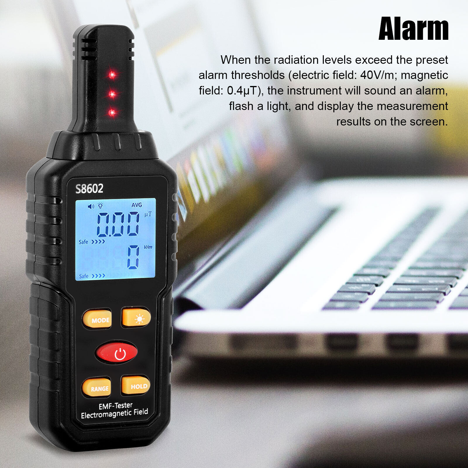 Black Radiation Detector Dosimeter Geiger Counter EMF Electromagnetic Tester