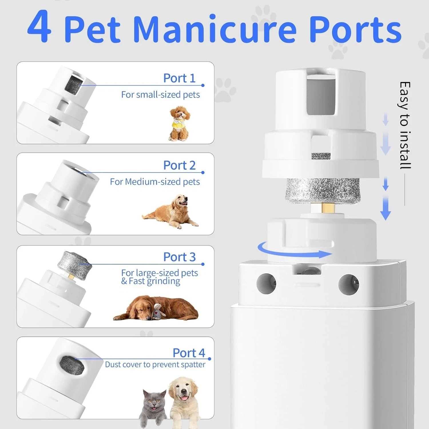 Upgraded Silent Groom Pro Nail Grinder Heusom Silent Grind Pro for Dogs Nail NEW