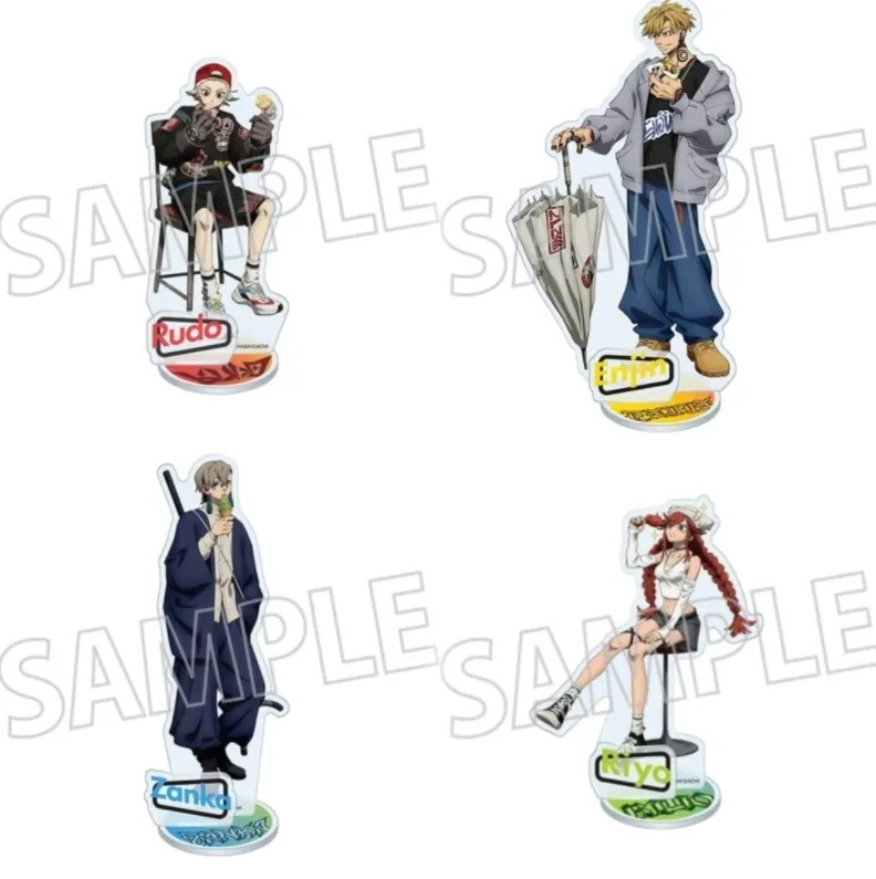 4Pcs/set Gachiakuta Rudo Enjin Zanka Riyo Rubion Acrylic Figure Model 10Cm..